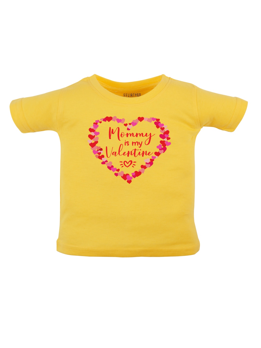 

FFLIRTYGO Unisex Kids Typography Printed Round Neck Cotton T-shirt, Yellow