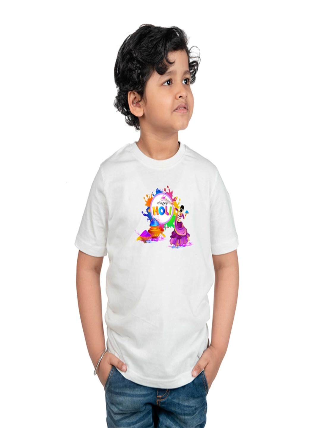 

Chombooka Boys Graphic Printed Round Neck T-shirt, White