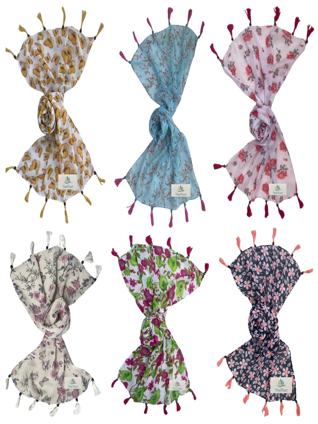 

NarNari Women Printed Scarf, Orange