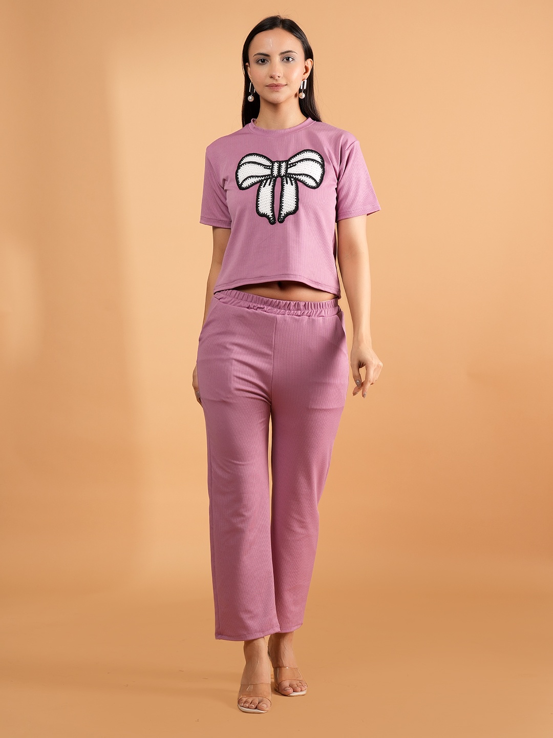 

NEYSA Embroidered T-Shirt And Trouser, Pink