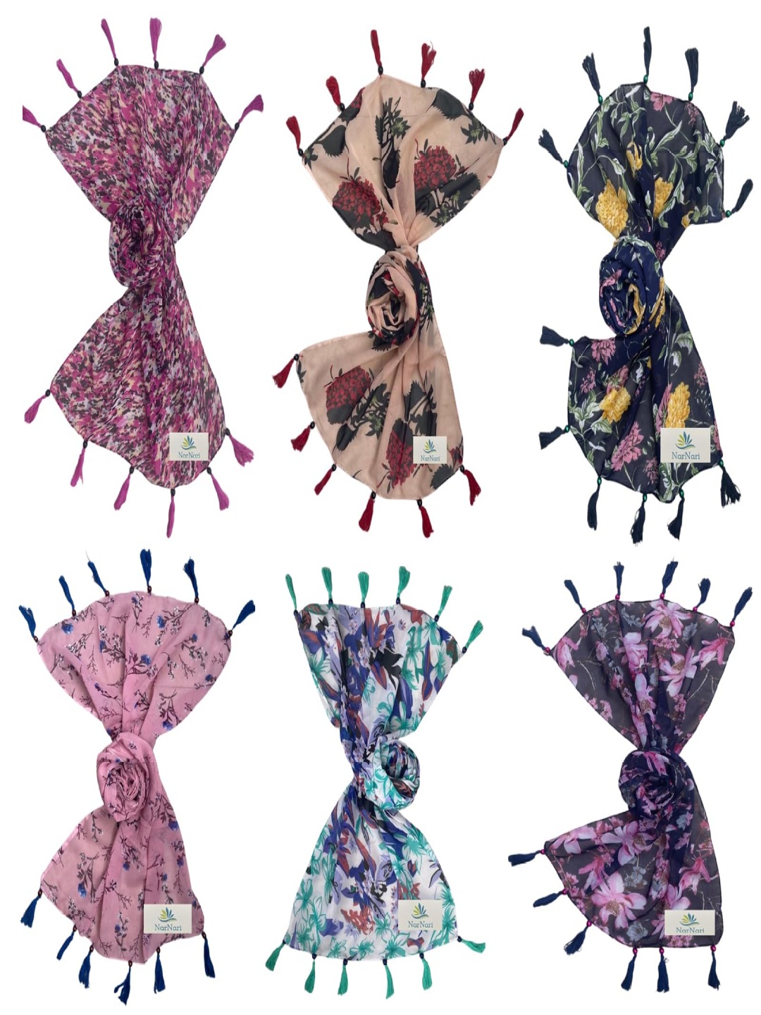 

NarNari Women Printed Scarf, Purple