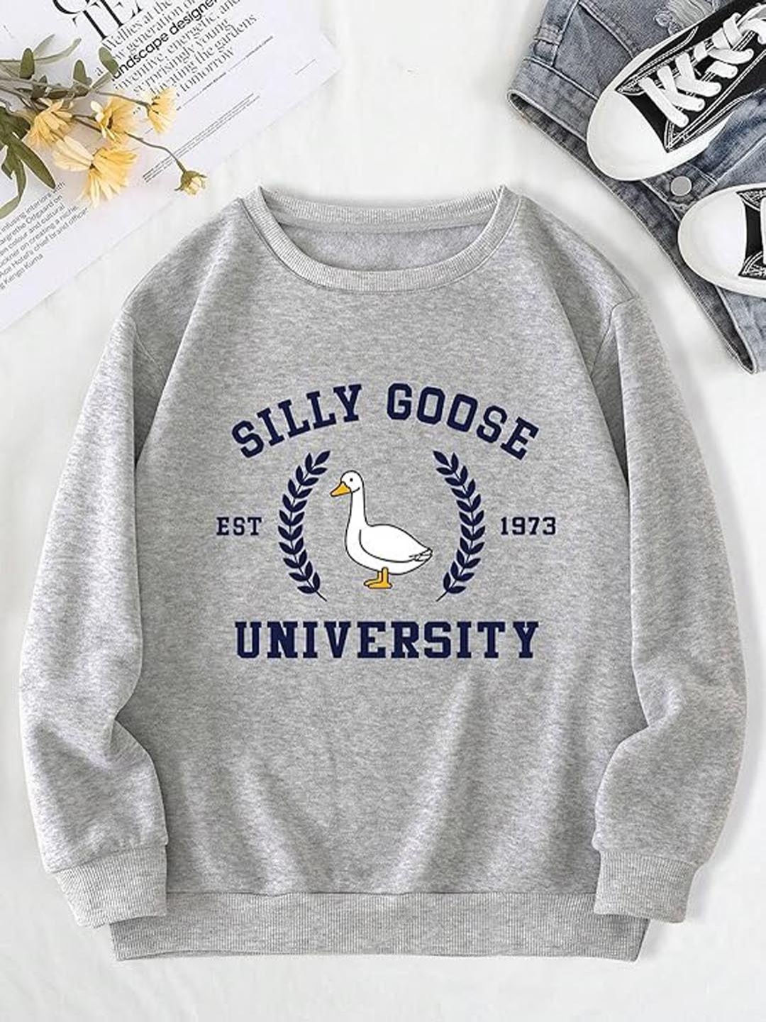 

KASHIAN Women Printed Sweatshirt, Grey