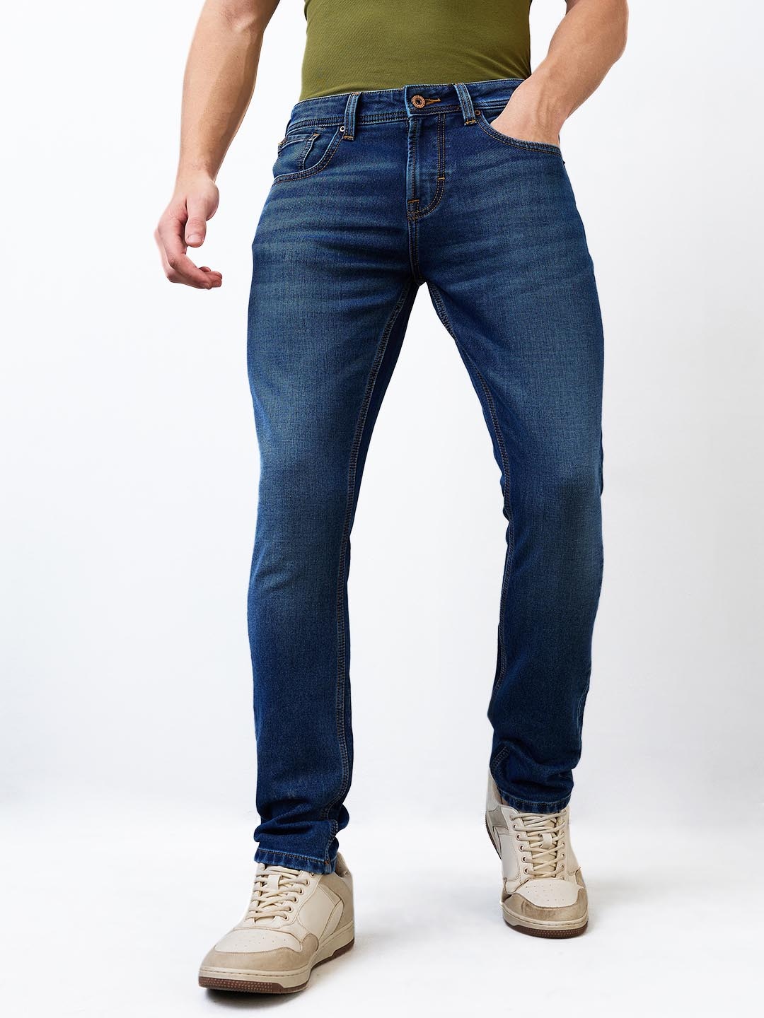 

SPYKAR Men Slim Fit Cotton Low-Rise Jeans, Blue