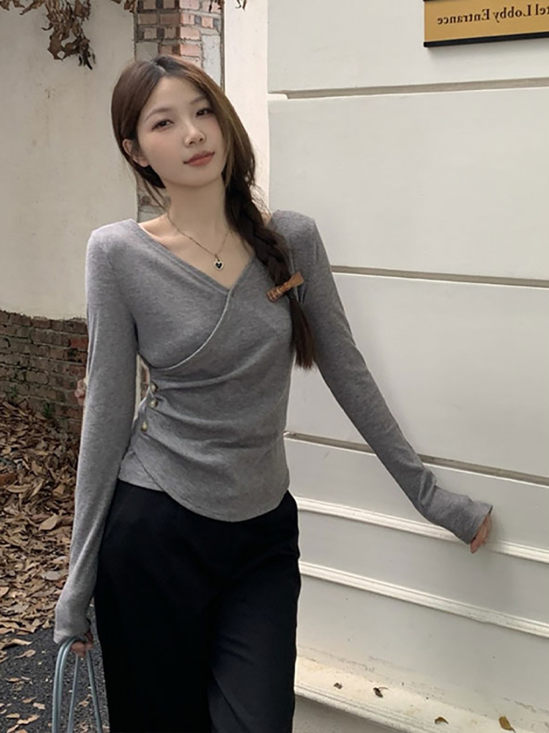 

StyleCast x Revolte Top, Grey