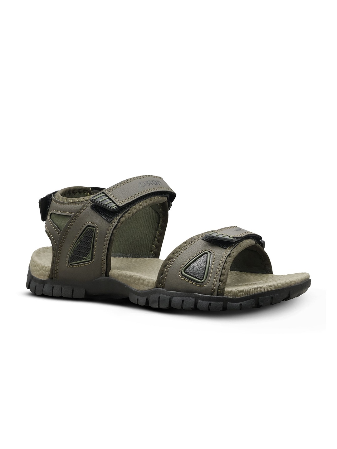

ASIAN Men Textured Sports Sandals, Green
