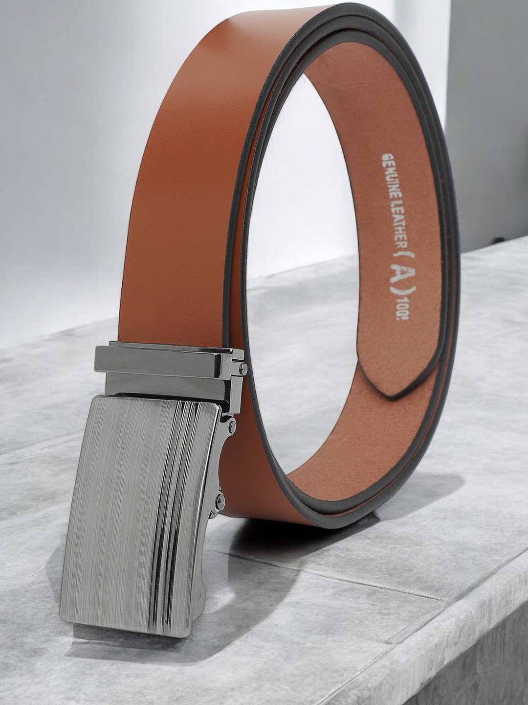 

Provogue Men Textured Leather Formal Belt, Tan
