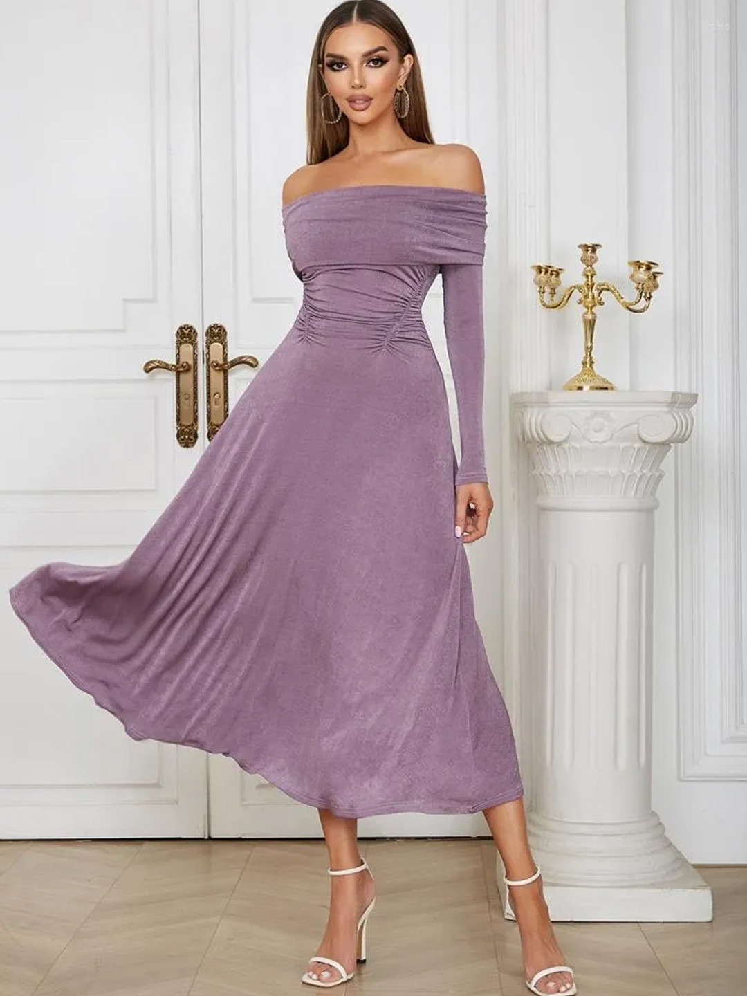 

StyleCast Off-Shoulder Maxi Dress, Purple