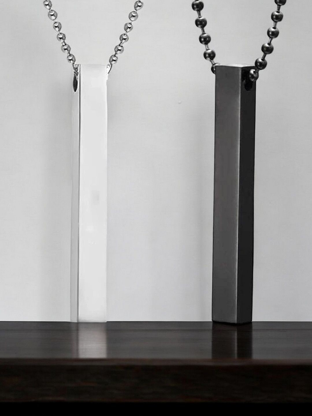 

fabula Set Of 2 Contemporary Pendants with Chains, Silver