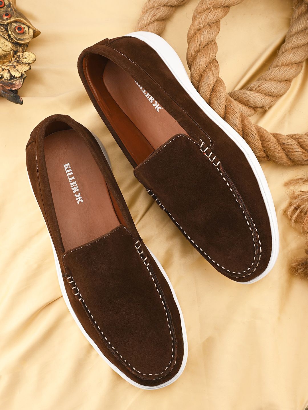 

Killer Men Round Toe Slip-On Sneakers, Brown