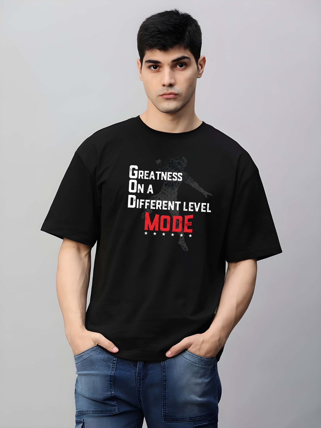 

Moda Rapido Men Typography Printed Round Neck Cotton Relaxed Fit T-shirt, Black