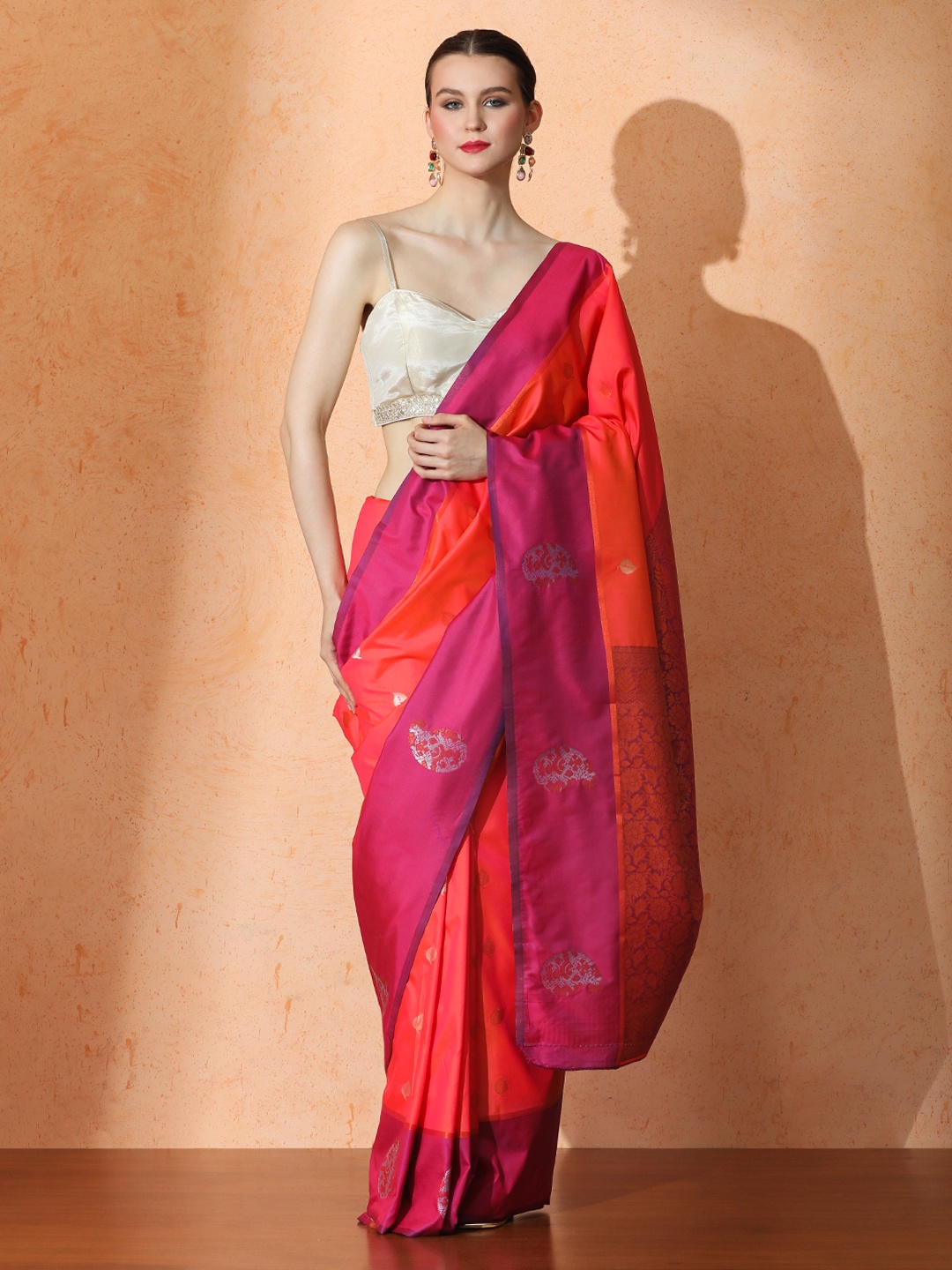 

SARHA Woven Design Banarasi Sarees, Orange