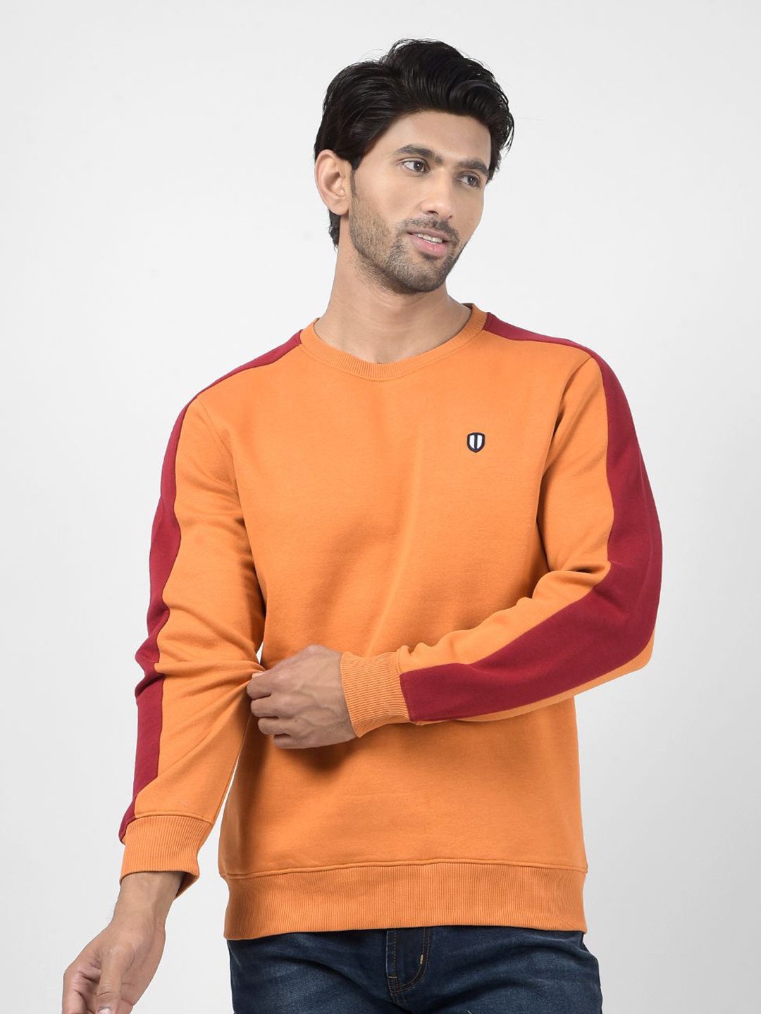 

Numero Uno Men Colourblocked Pullover Sweatshirt, Orange