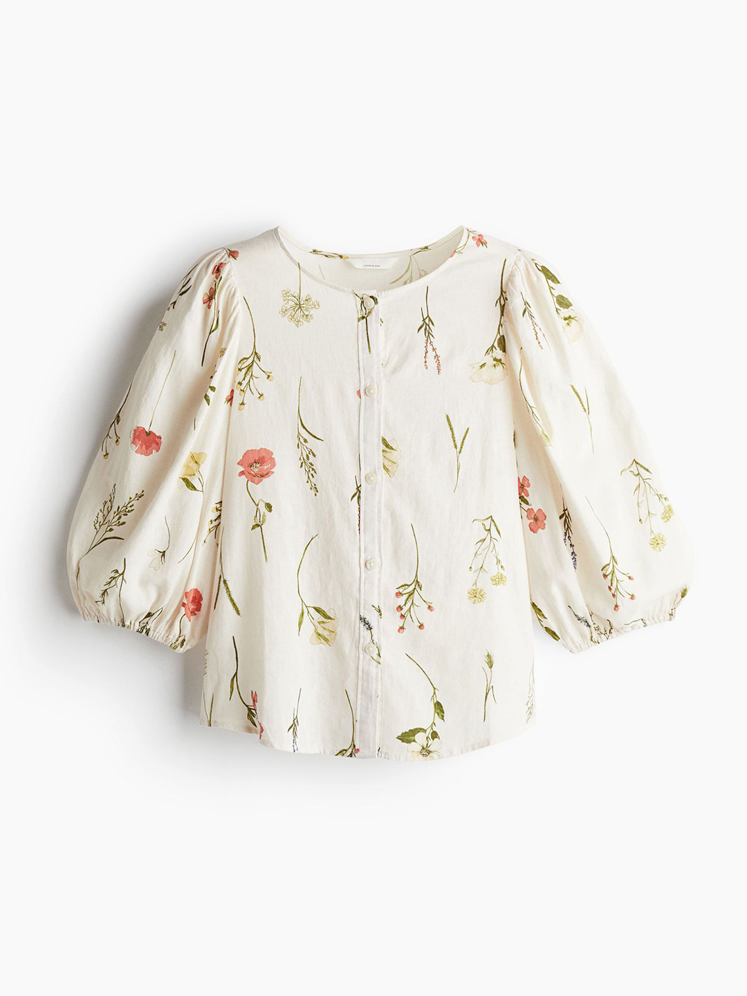 

H&M Linen-Blend Blouse, White