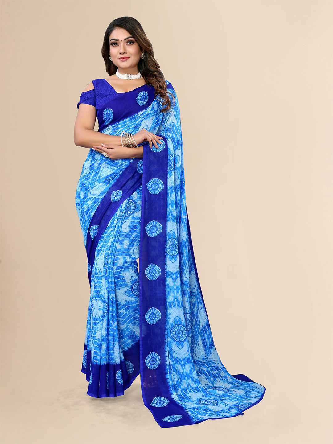 

Moda Rapido Printed Saree, Blue