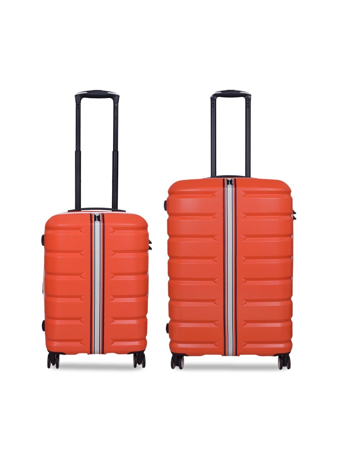 

IT luggage Intertide Set Of 2 Striped Hard-Sided Trolley Bags, Red