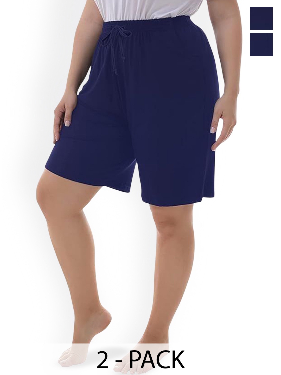 

NOTWILD Women Pack Of 2 Sports Shorts, Blue