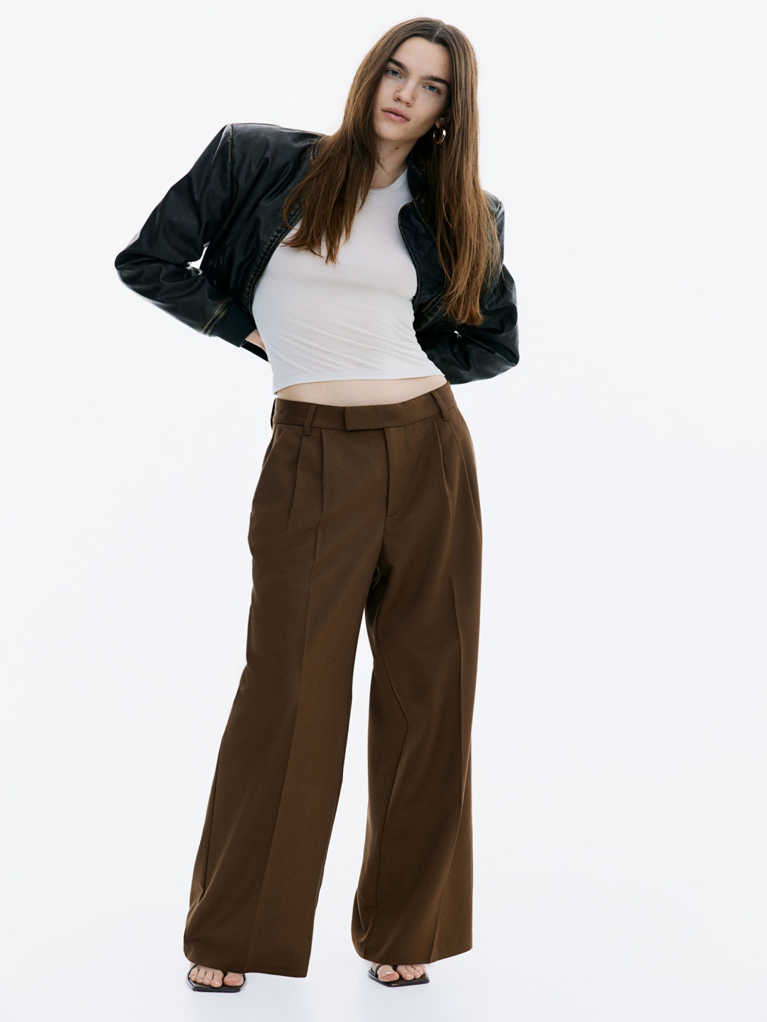 

H&M Tailored Trousers, Brown