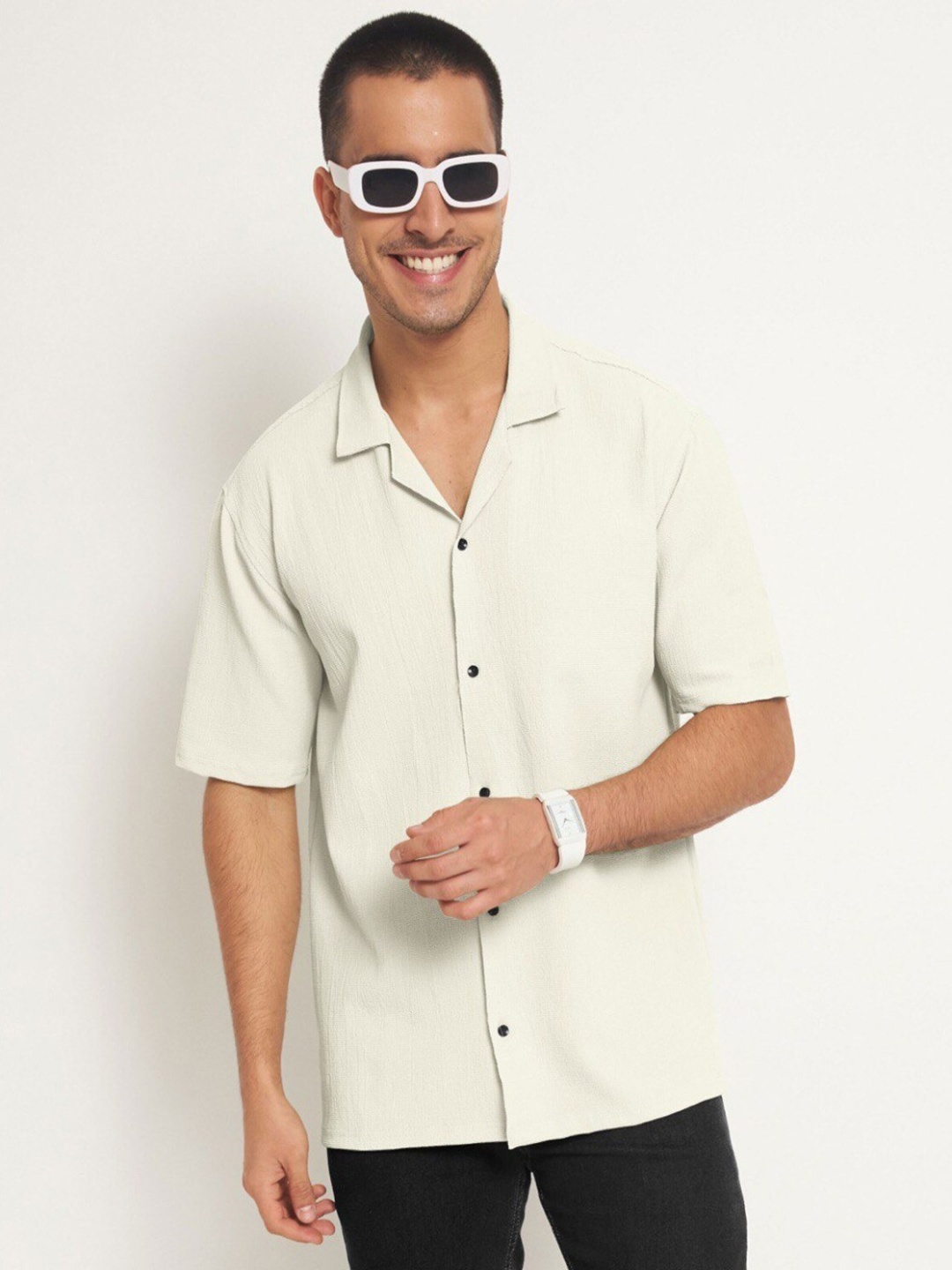 

Moda Rapido Men Relaxed Opaque Casual Shirt, White