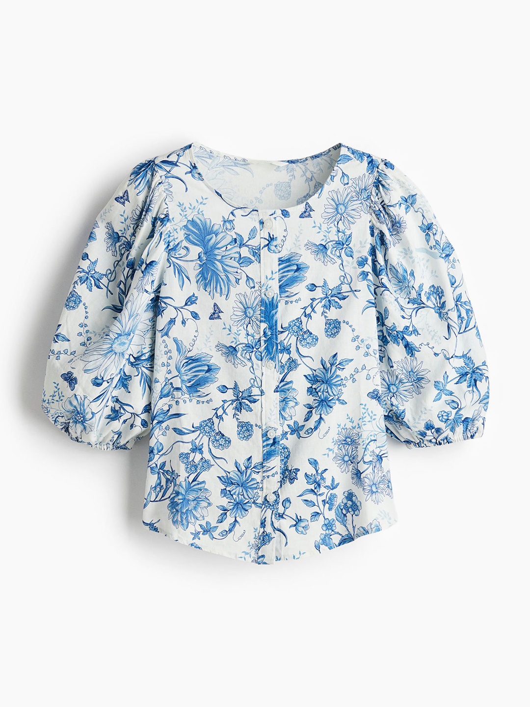 

H&M Linen-Blend Blouse, White
