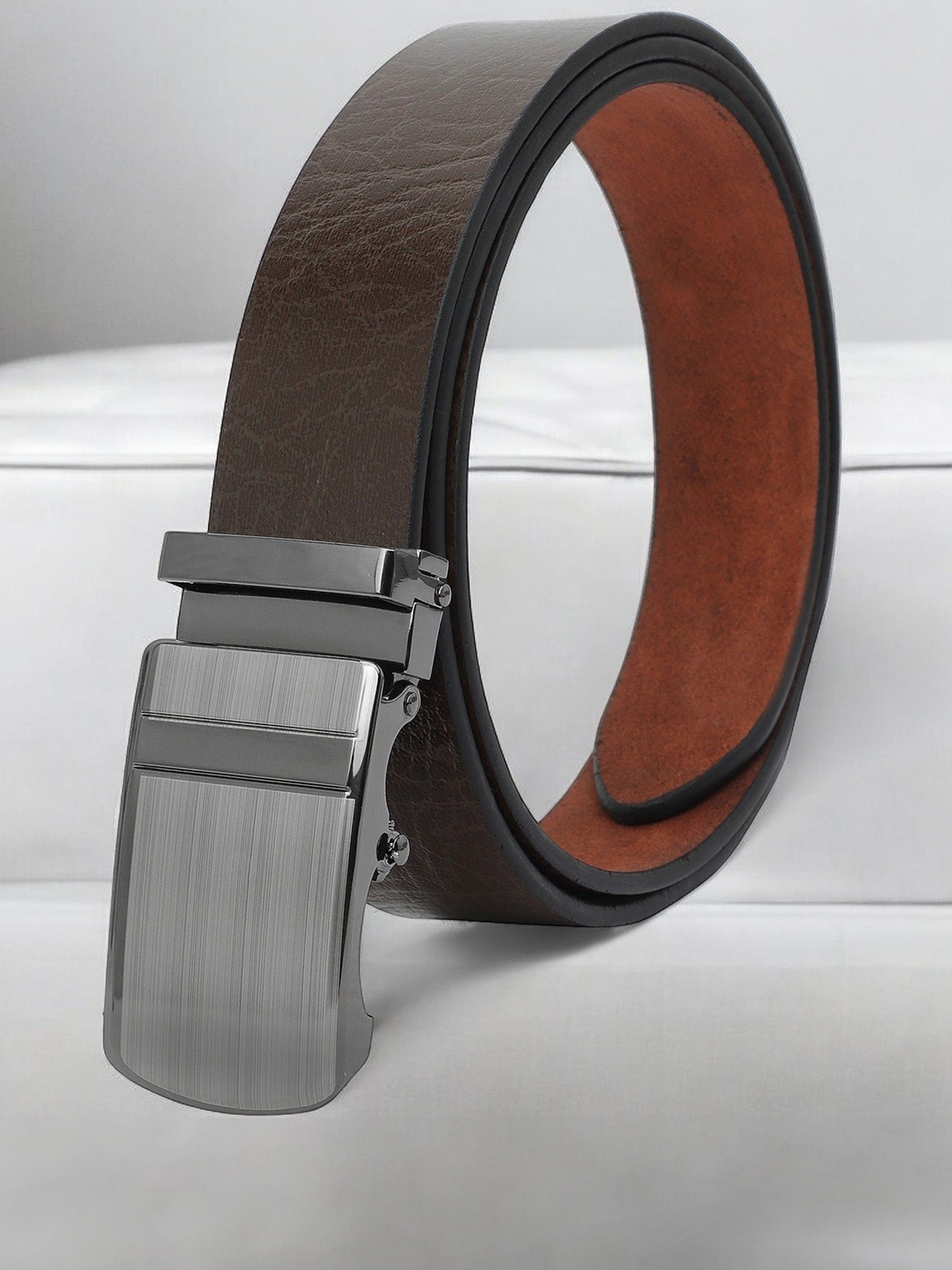 

Provogue Men Textured Leather Formal Belt, Brown