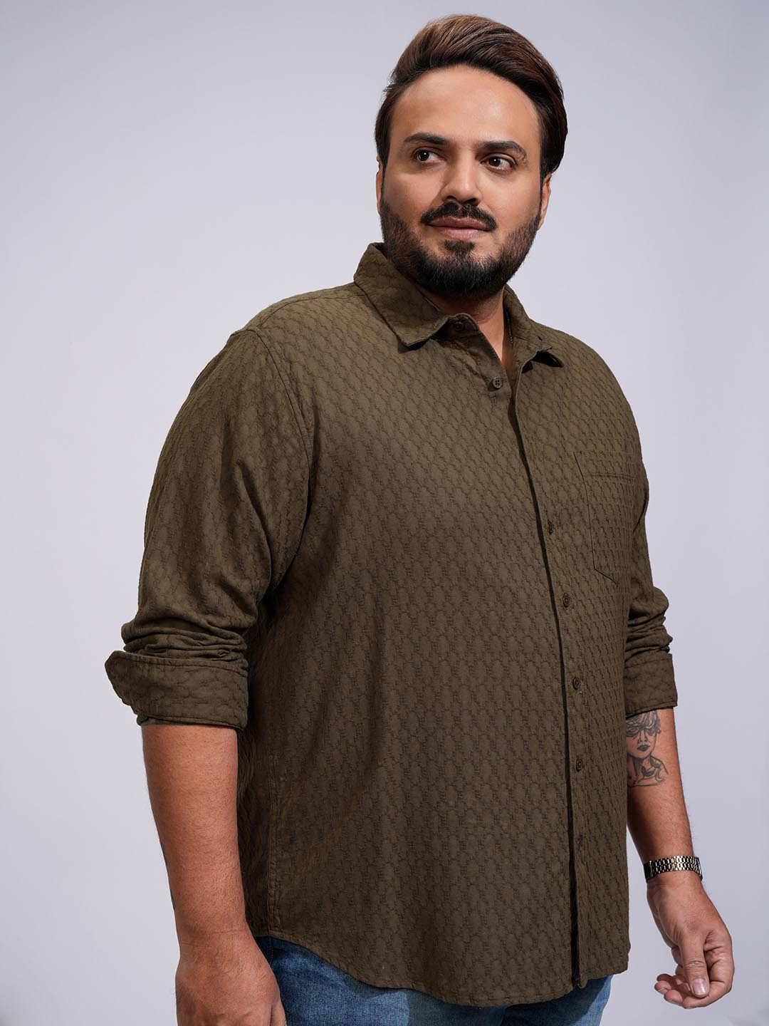 

HIGHLANDER Men Solid Casual Shirt, Green