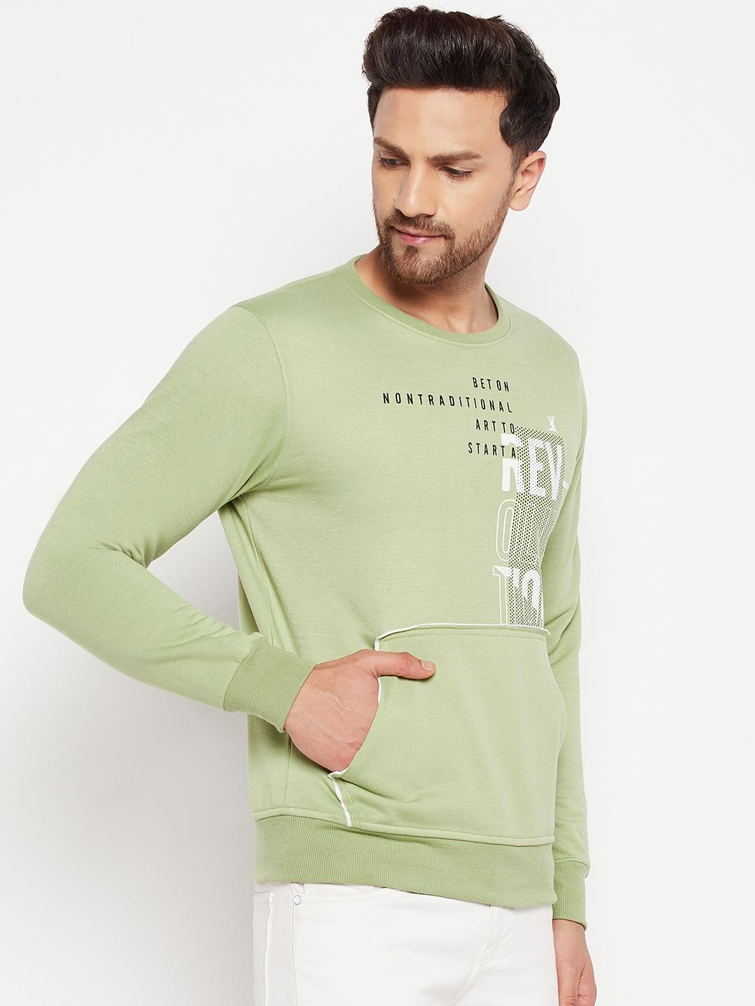 

LYCOS Men Printed Sweatshirt, Sea green