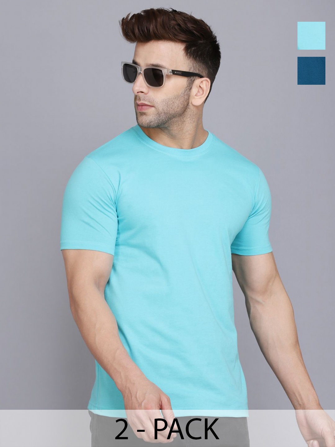 

WOOSTRO Men 2 Slim Fit T-shirt, Sea green