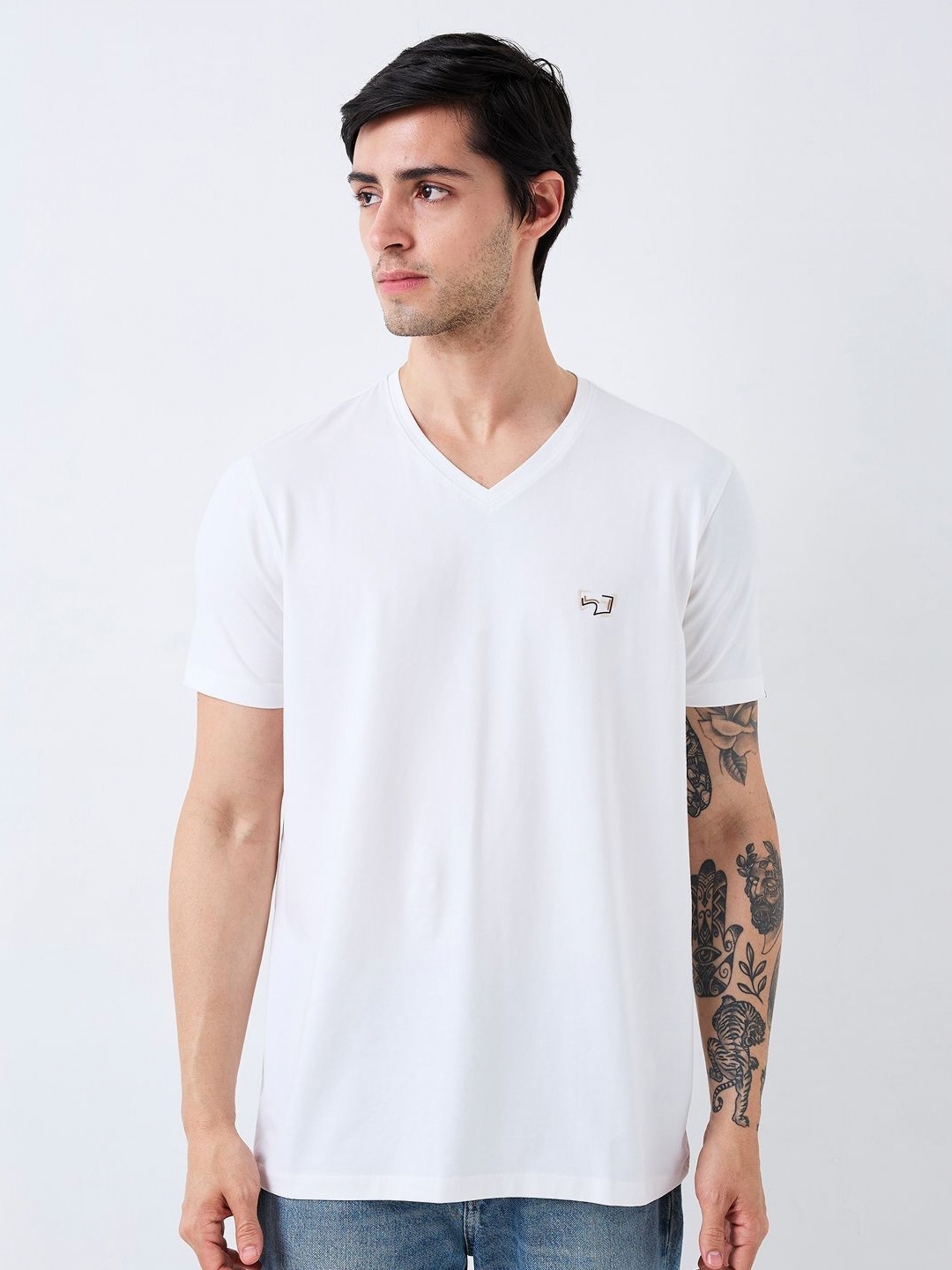 

SPYKAR Men Slim Fit T-shirt, White