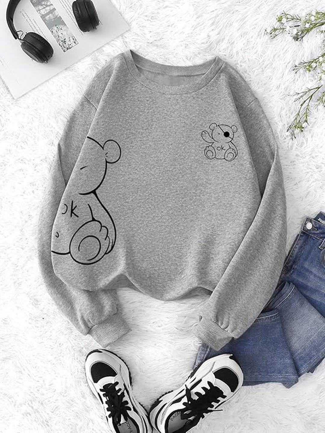 

KASHIAN Women Printed Sweatshirt, Grey
