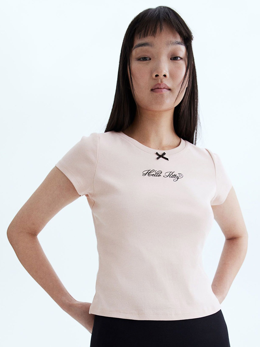 

H&M Printed T-shirt, Peach