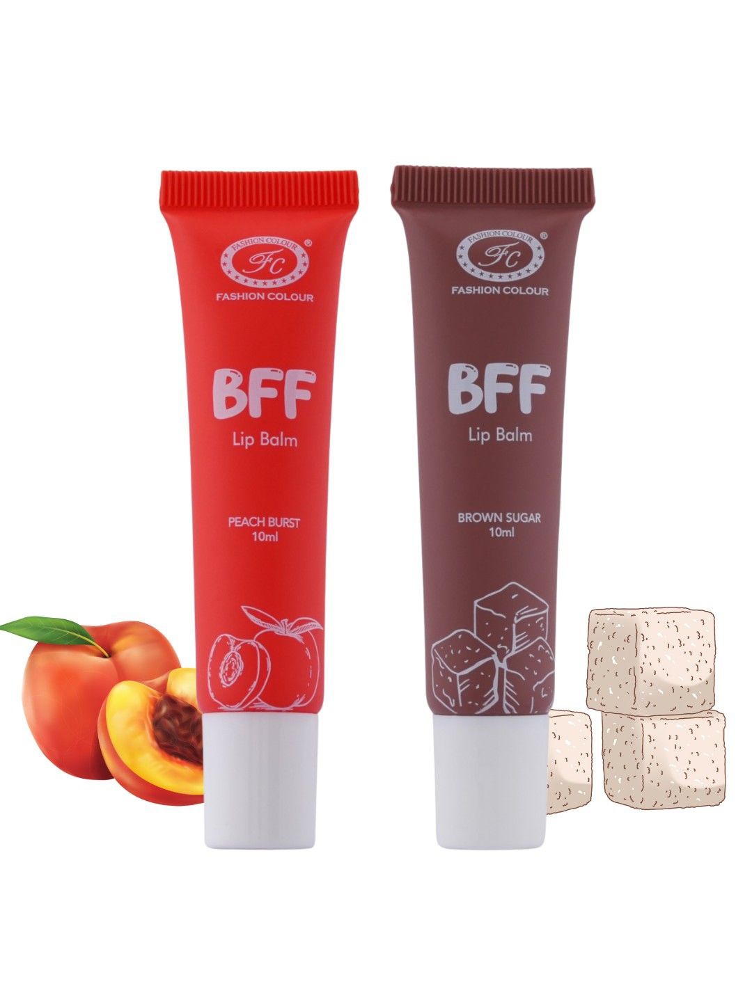 

Fashion Colour Set Of 2 BFF Lip Balm - 10 ml Each - Peach Burst & Brown Sugar