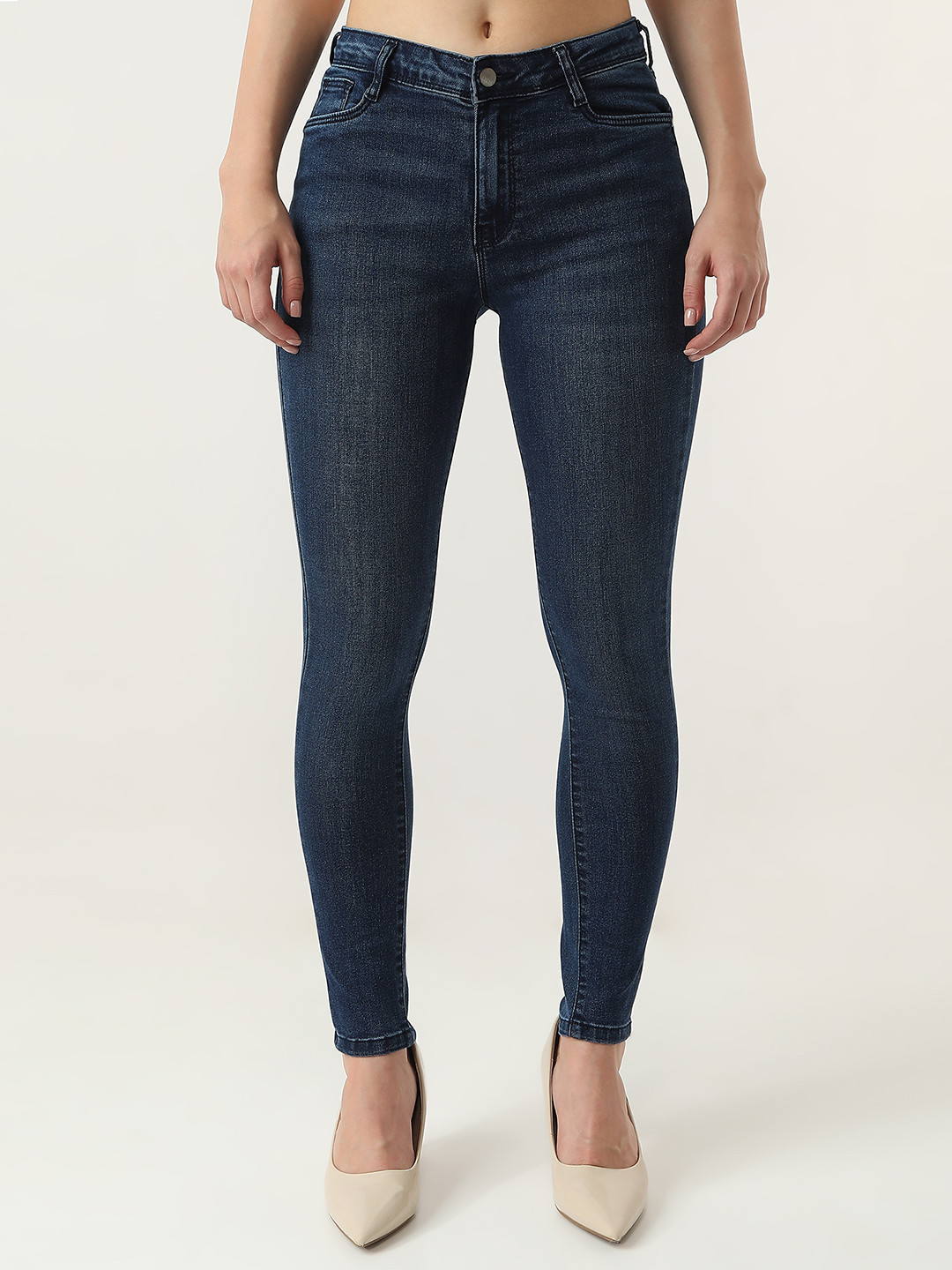 

Kraus Jeans Women Skinny Fit High-Rise Light Fade Jeans, Blue