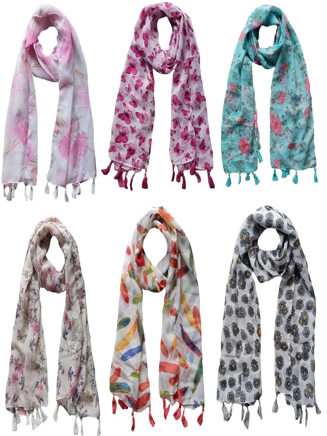 

NarNari Women Printed Scarf, Pink