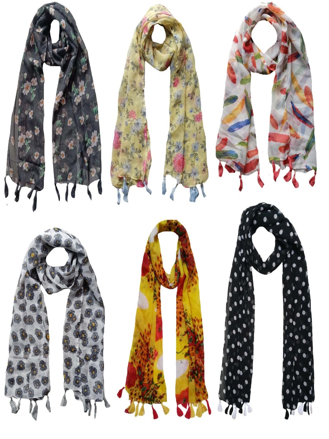 

NarNari Women Printed Scarf, Black