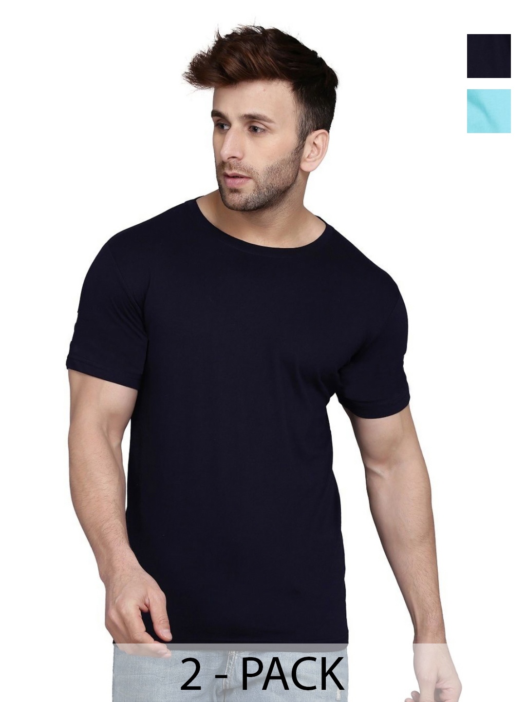 

WOOSTRO Men 2 Slim Fit T-shirt, Sea green