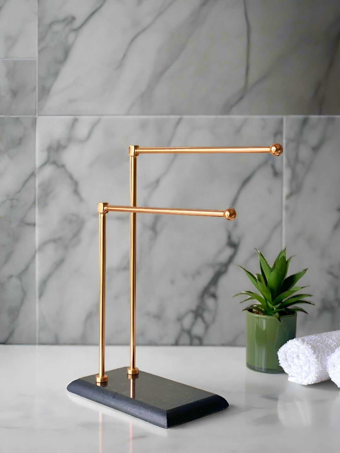 

Mason Home Black & Rose Gold Solid Marble Towel Holder