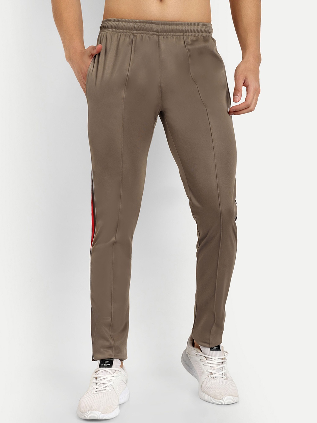 

Moda Rapido Men Striped Slim Fit Track Pants, Beige