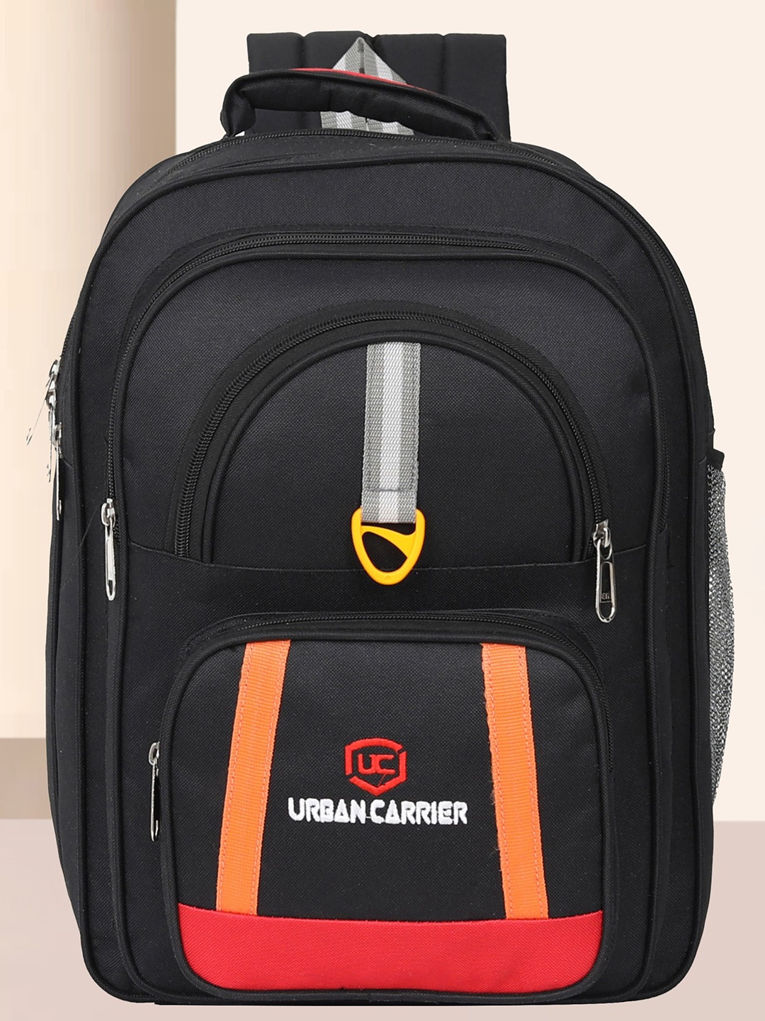 

URBAN CARRIER Unisex Colourblocked Backpack, Black