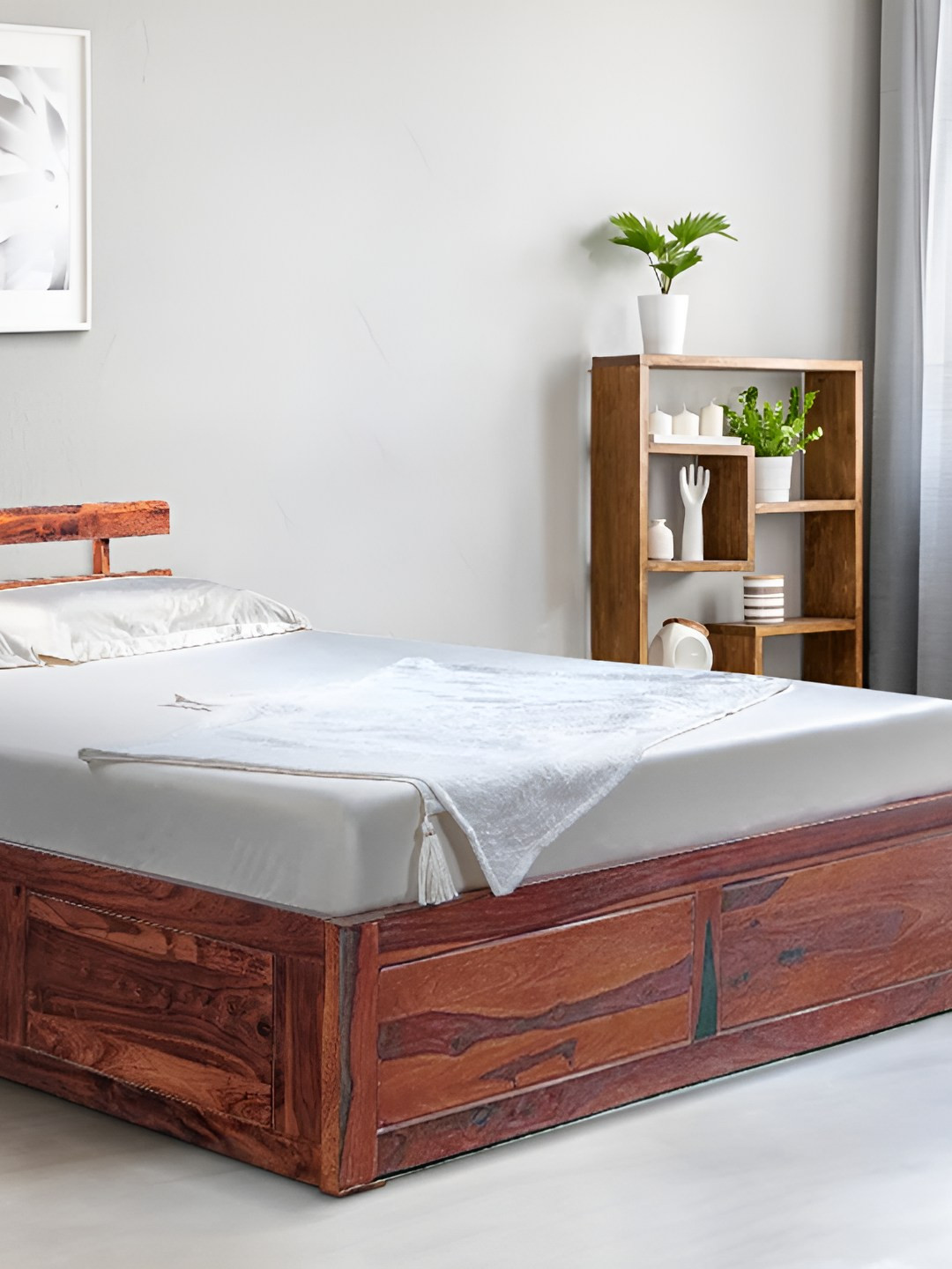 

Duroflex Brown Sheesham Wood With Storage Bed