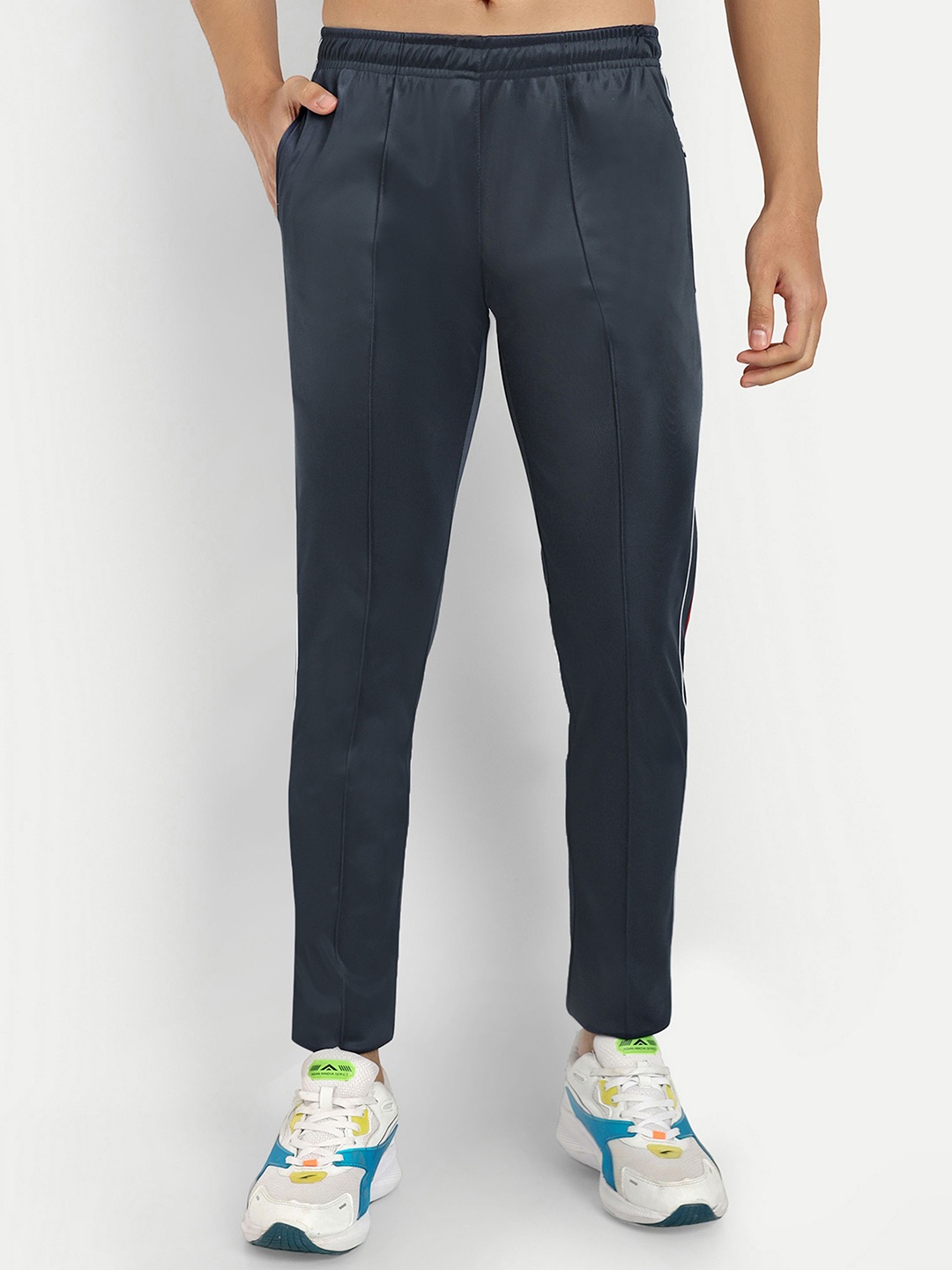 

Moda Rapido Men Striped Slim Fit Track Pant, Navy blue