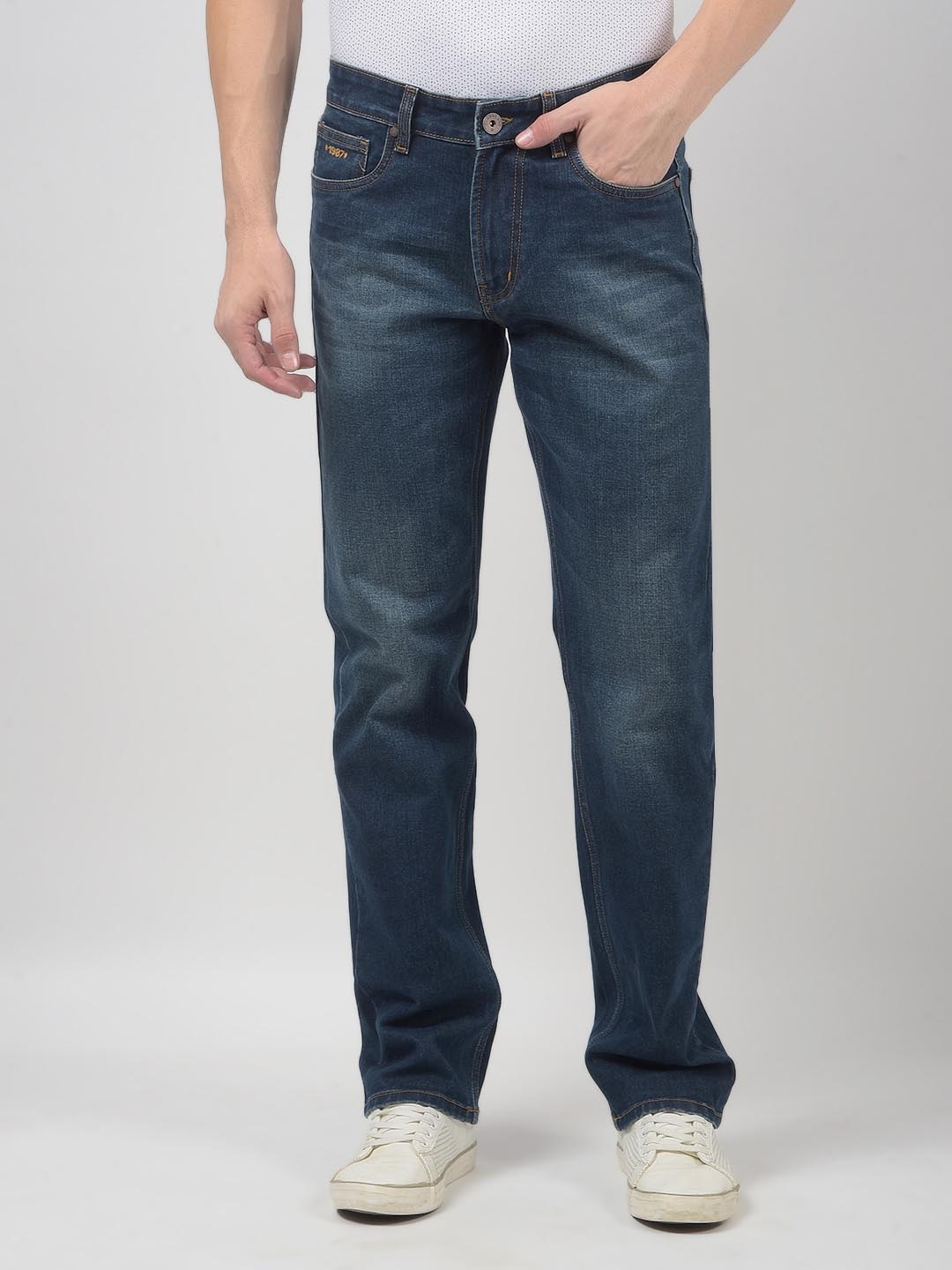 

Numero Uno Men Light Fade Mid-Rise Stretchable Jeans, Blue