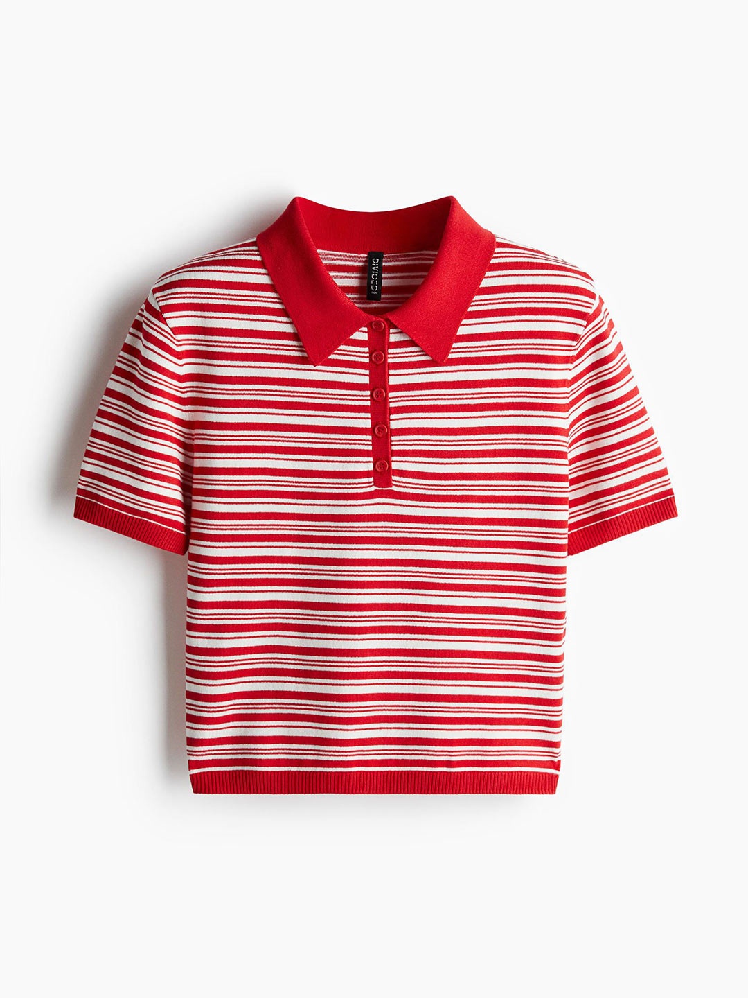 

H&M Fine-knit Polo Shirt, Red