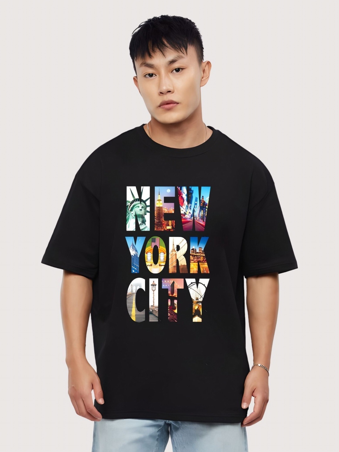 

Moda Rapido Men Drop-Shoulder Sleeves T-shirt, Black