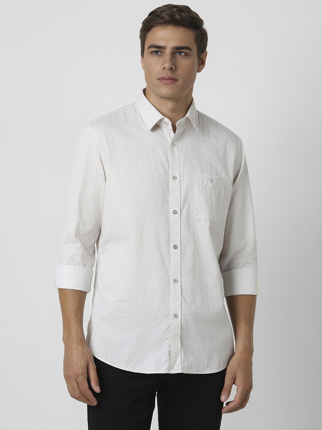 

Van Heusen Sport Men Slim Fit Opaque Printed Casual Shirt, White