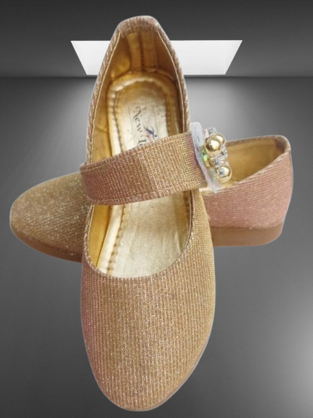 

NEW LATEST Girls Embellished Ballerinas Flats, Gold
