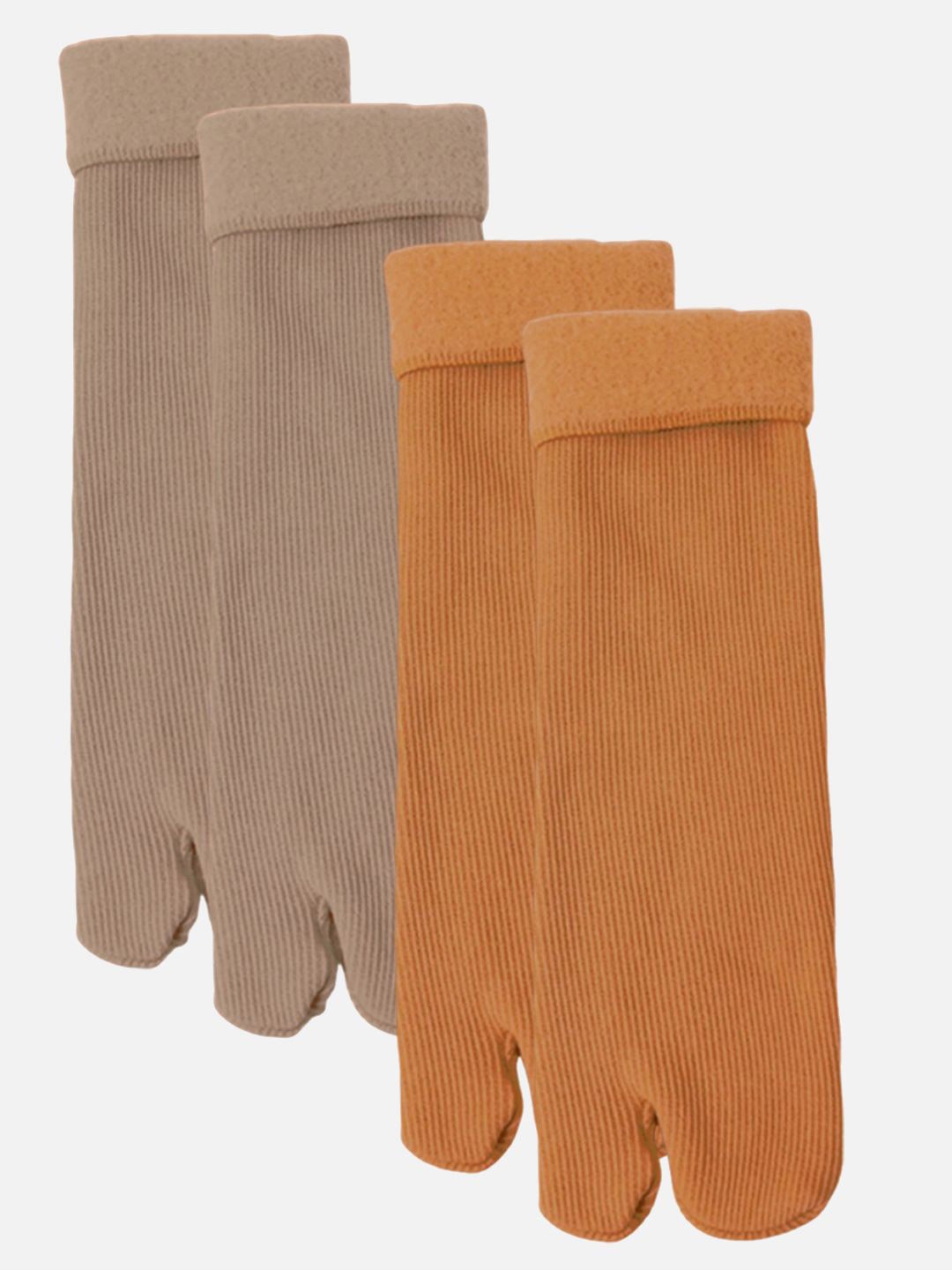 

StyFun Women Pack Of 2 Calf Length Thermal Thumb Socks, Orange
