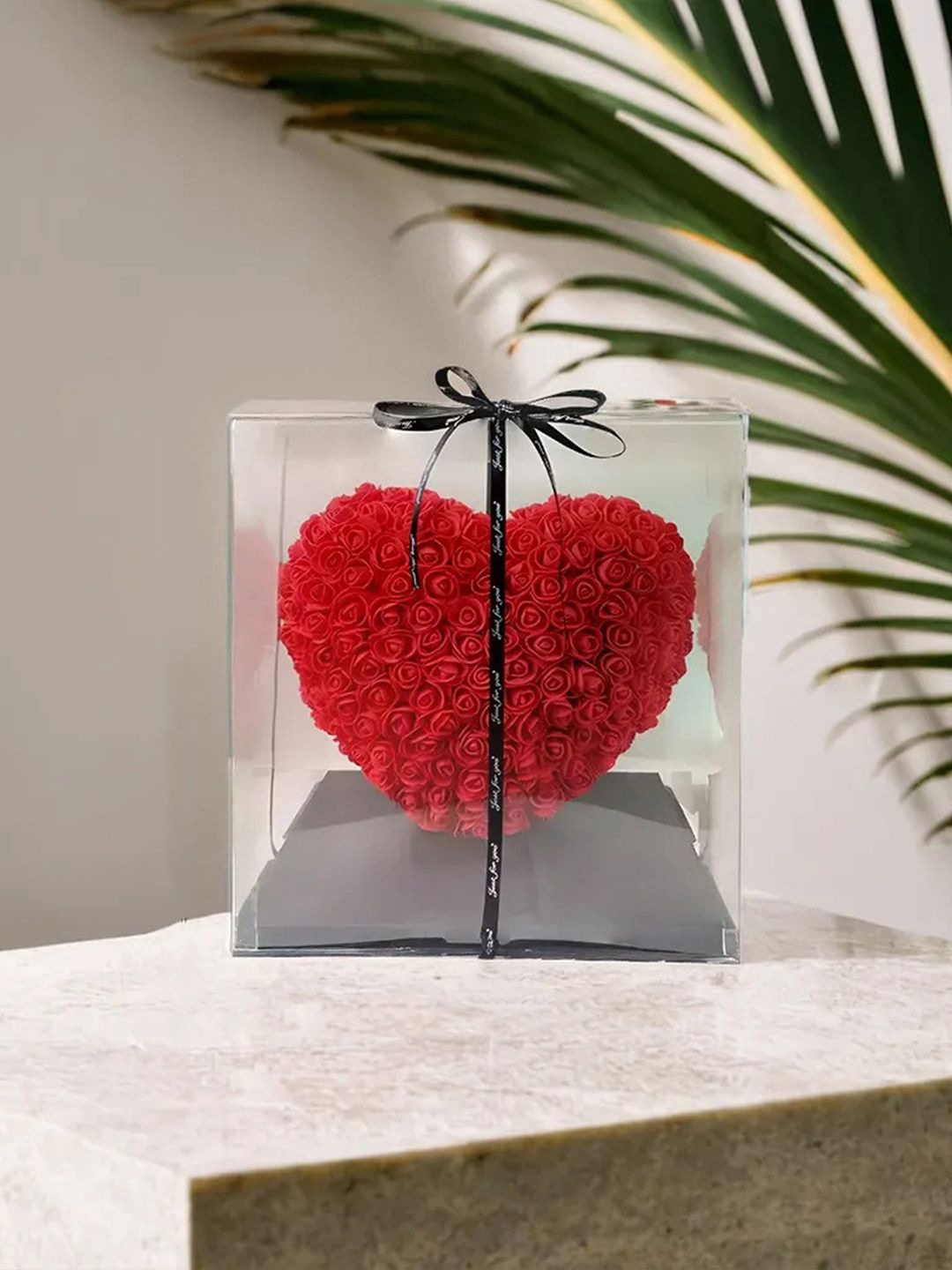 

DecorTwist Red Heart-Shaped Rose Foam Flower Valentine's Day Gift Set