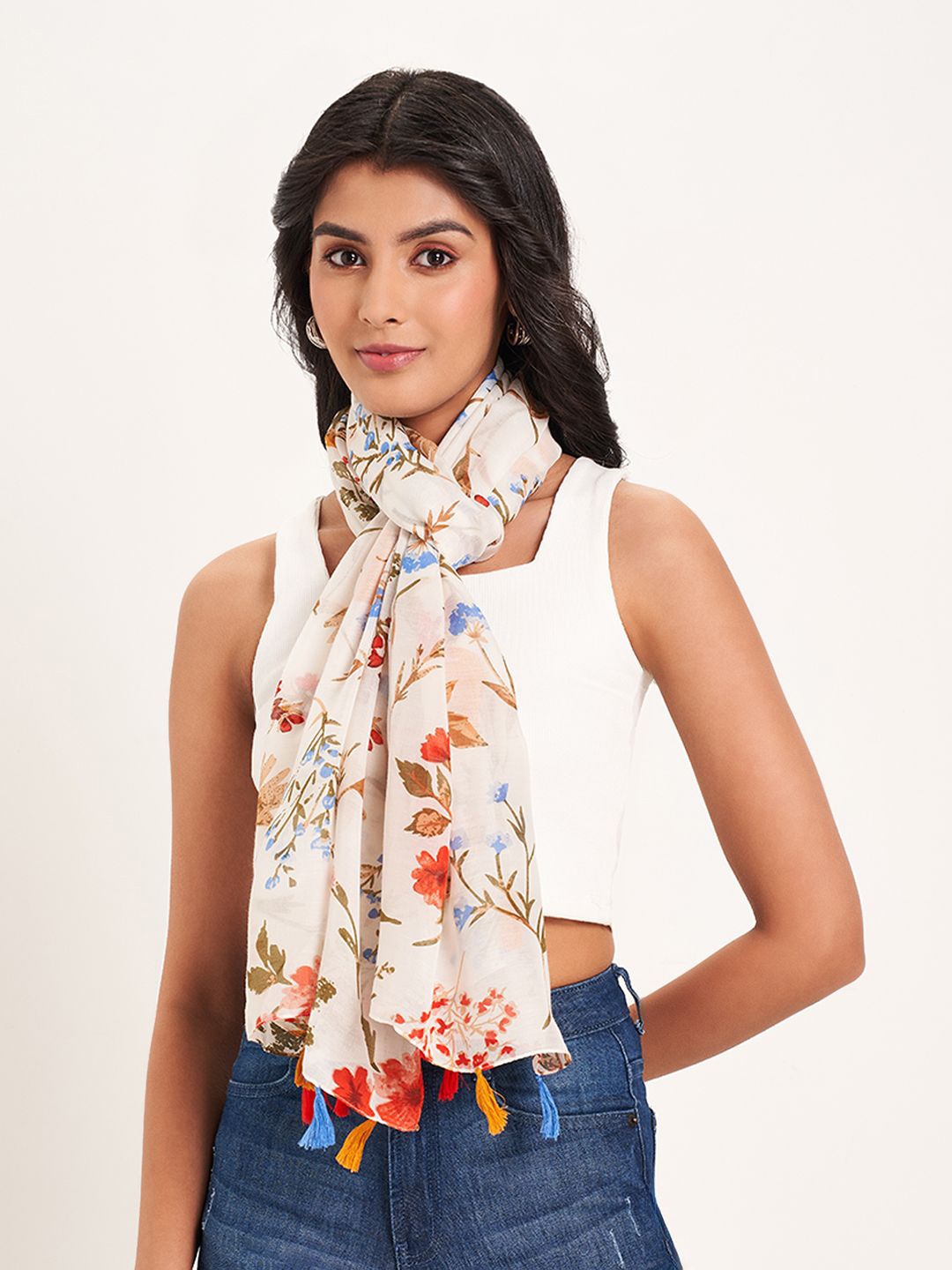 

Honey by Pantaloons Women Printed Scarf, White