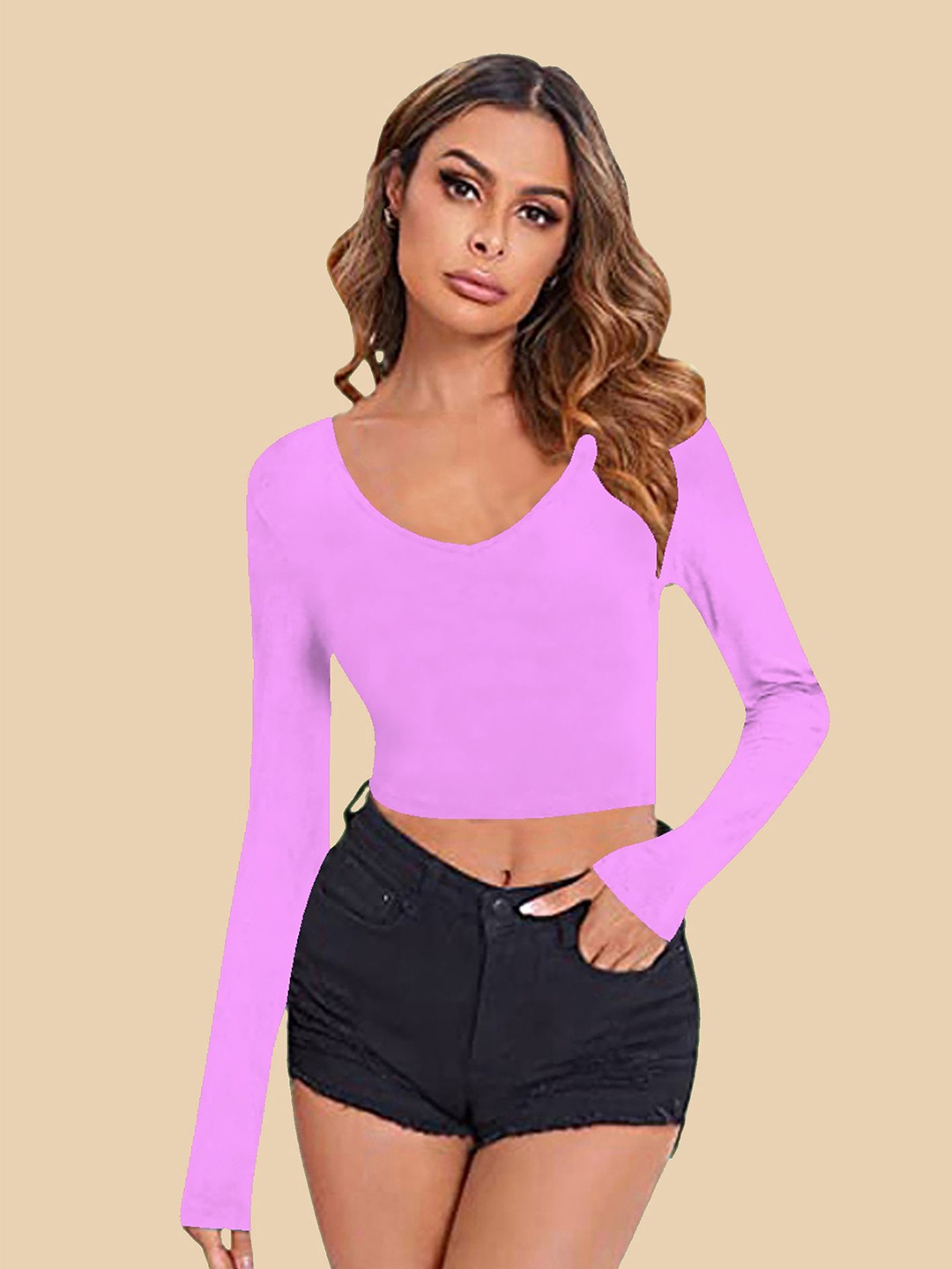 

Dream Beauty Fashion Fitted Crop Top, Lavender