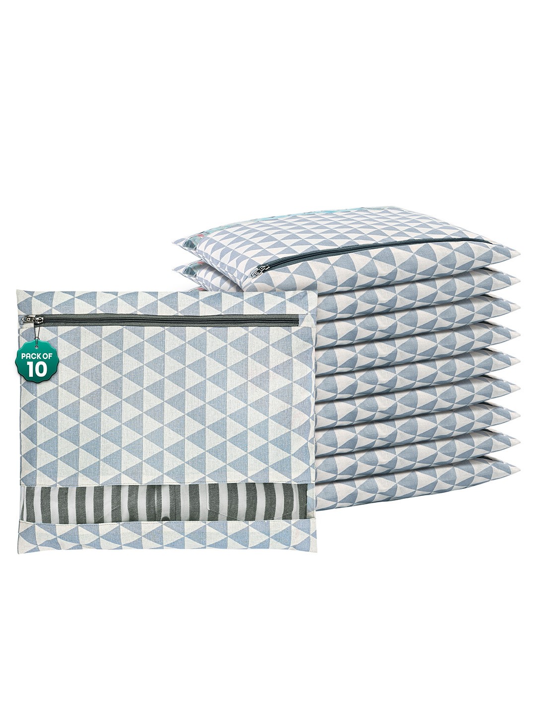 

Kuber Industries Grey 10 Pcs Regular Clothes Storage Single Packing Bag Drawer Organiser